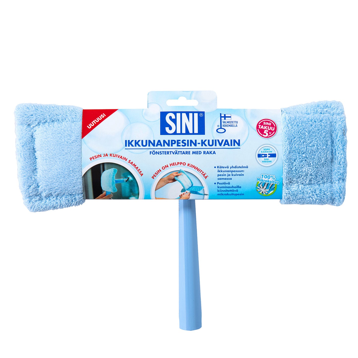 Window cleaner/dryer (squeegee) 2-in-1